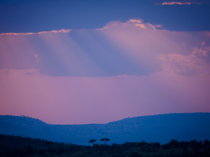 Coucher de soleil Réserve nationale du Masai Mara